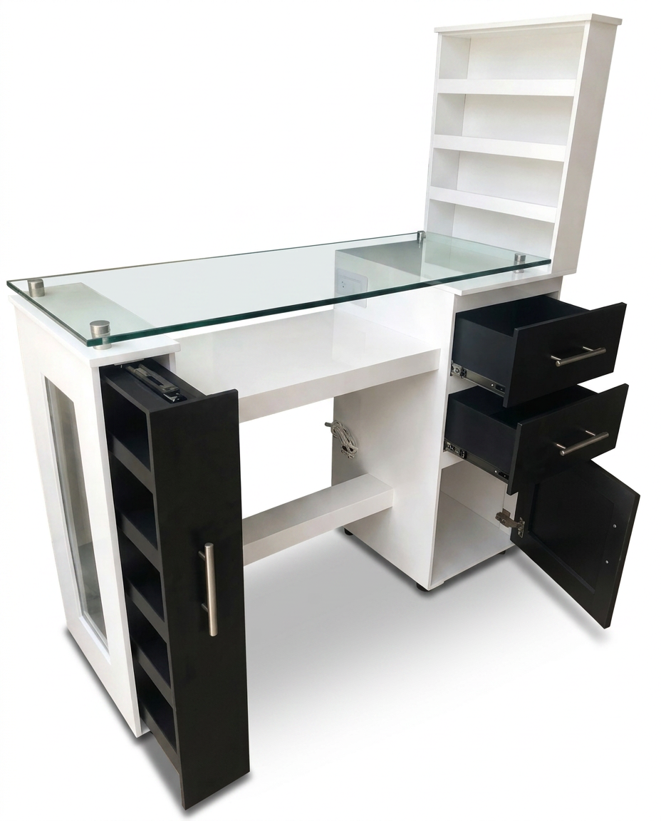 Duo Storage Nail Station — White & Black