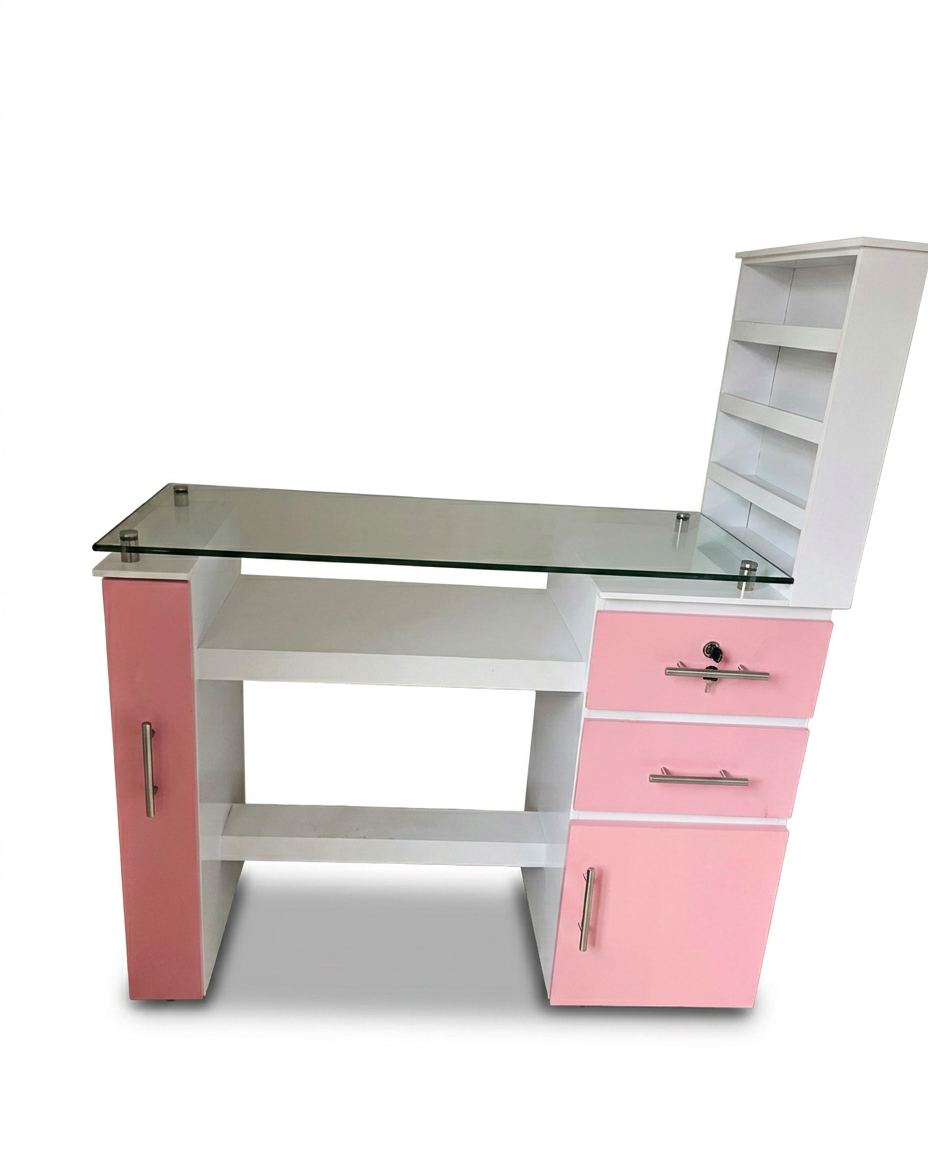 Blush Boutique Nail Station — Pink & White Hutch